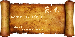 Roder Abigél névjegykártya